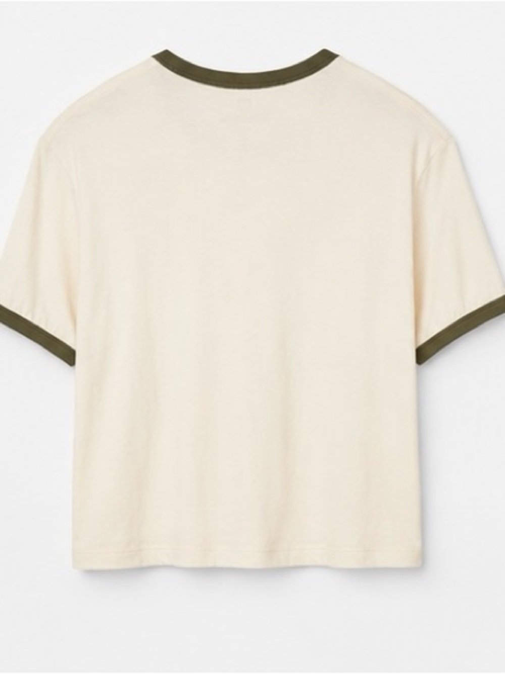 Brixton Varsity Cat Crop Ringer Tee Dove Olive Green Graphic T-Shirt Size Small - Picture 4 of 5